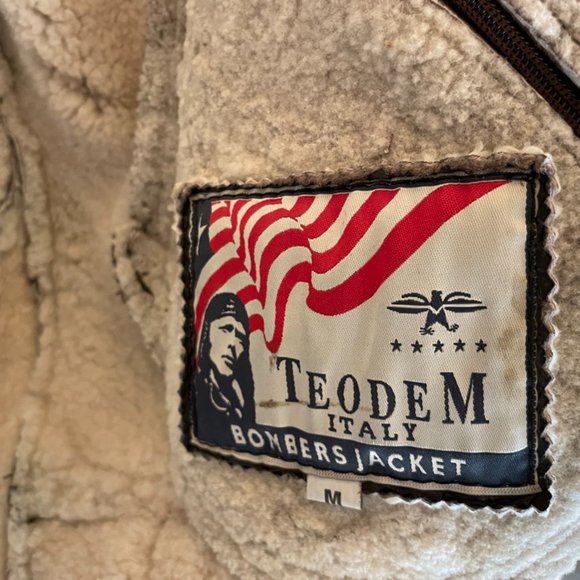 Authentic Vintage Brown Shearling Leather Bomber Jacket - Picture 9 of 12